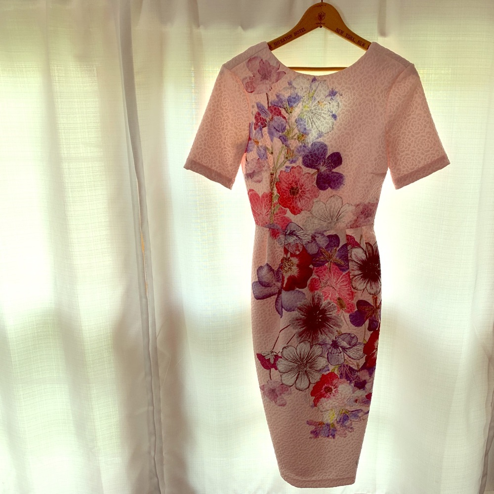 ASOS Floral Wiggle Dress. Chic midi dress.